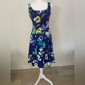 Nine West Fit n Flare Sleeveless Floral Dress Size 2